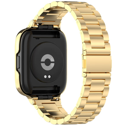 For Redmi Watch 3 Lite / Watch 3 Active 2 in 1 Three-bead Metal Watch Band with Watch Frame(Gold) - Watch Bands by buy2fix | Online Shopping UK | buy2fix