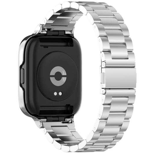 For Redmi Watch 3 Lite / Watch 3 Active 2 in 1 Three-bead Metal Watch Band with Watch Frame(Silver) - Watch Bands by buy2fix | Online Shopping UK | buy2fix