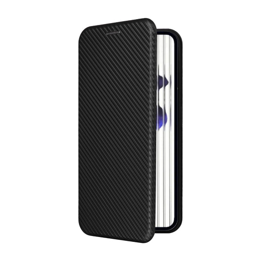 For Nothing Phone 2 Carbon Fiber Texture Flip Leather Phone Case(Black) - Nothing Cases by buy2fix | Online Shopping UK | buy2fix