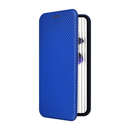 For Nothing Phone 2 Carbon Fiber Texture Flip Leather Phone Case(Blue) - Nothing Cases by buy2fix | Online Shopping UK | buy2fix