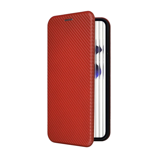 For Nothing Phone 2 Carbon Fiber Texture Flip Leather Phone Case(Brown) - Nothing Cases by buy2fix | Online Shopping UK | buy2fix