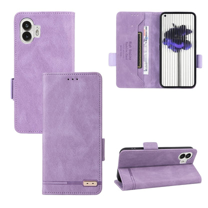 For Nothing Phone 2 Magnetic Clasp Leather Phone Case(Purple) - Nothing Cases by buy2fix | Online Shopping UK | buy2fix