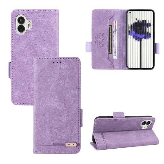 For Nothing Phone 2 Magnetic Clasp Leather Phone Case(Purple) - Nothing Cases by buy2fix | Online Shopping UK | buy2fix