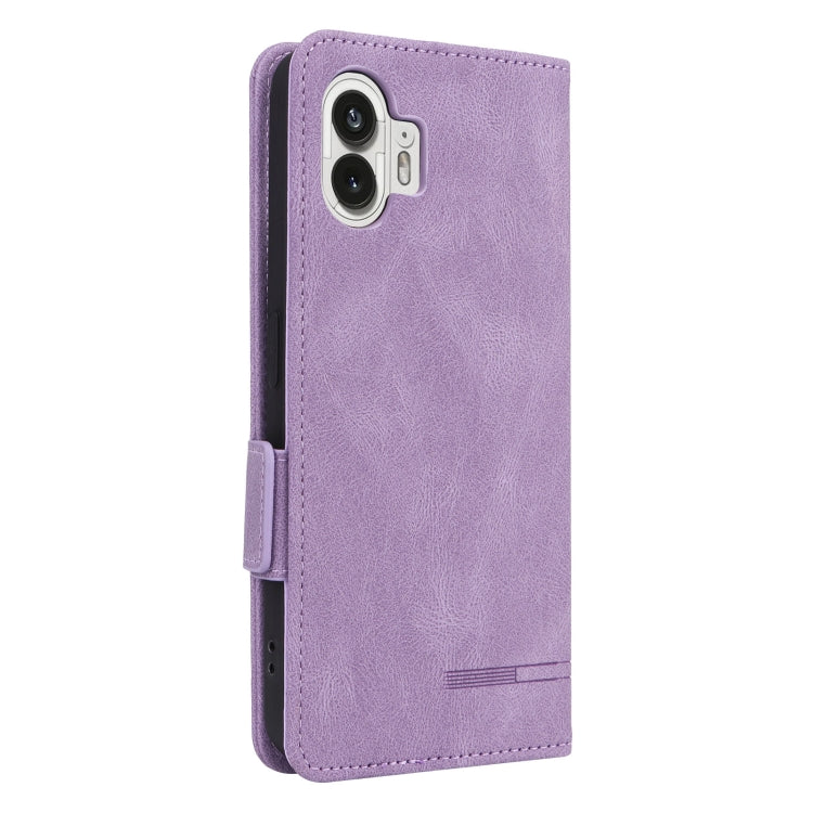 For Nothing Phone 2 Magnetic Clasp Leather Phone Case(Purple) - Nothing Cases by buy2fix | Online Shopping UK | buy2fix