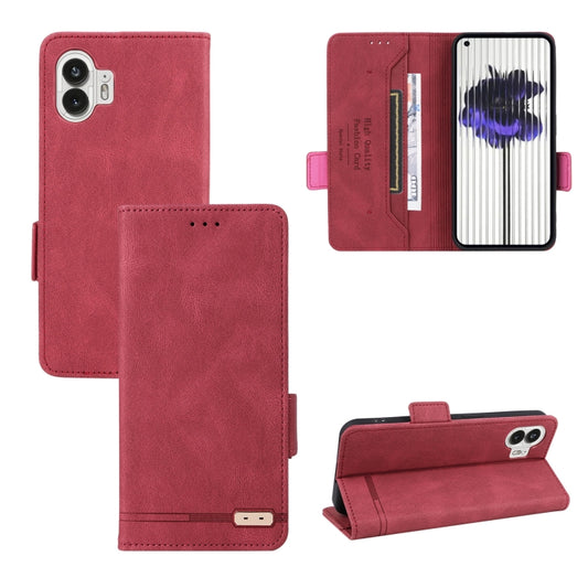 For Nothing Phone 2 Magnetic Clasp Leather Phone Case(Red) - Nothing Cases by buy2fix | Online Shopping UK | buy2fix