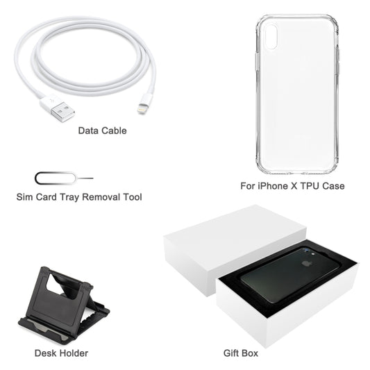 [HK Warehouse] For iPhone X TPU Case + Desk Holder + Data Cable + Sim Card Tray Removal Tool + Gift Box - More iPhone Cases by buy2fix | Online Shopping UK | buy2fix