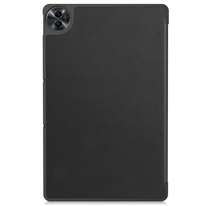 For Realme Pad 2 3-folding Leather Smart Tablet Case(Black) - Realme by buy2fix | Online Shopping UK | buy2fix