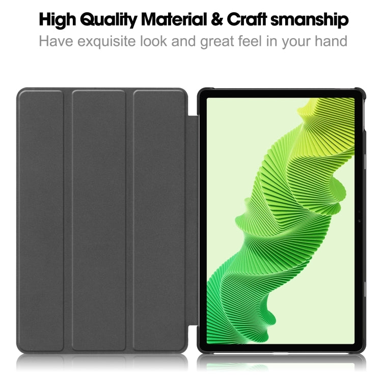 For Realme Pad 2 Custer Painted 3-Fold Holder Smart Leather Tablet Case(Graffiti) - Realme by buy2fix | Online Shopping UK | buy2fix
