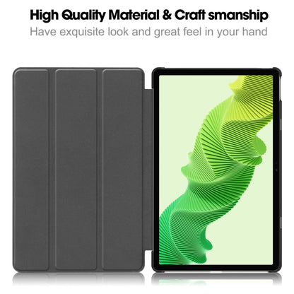 For Realme Pad 2 Custer Painted 3-Fold Holder Smart Leather Tablet Case(Graffiti) - Realme by buy2fix | Online Shopping UK | buy2fix