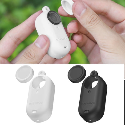 For Insta360 Go 3 Sunnylife IST-BHT594 Camera Body Silicone Case with Lens Cap & Neck Strap(Black) - Case & Bags by Sunnylife | Online Shopping UK | buy2fix