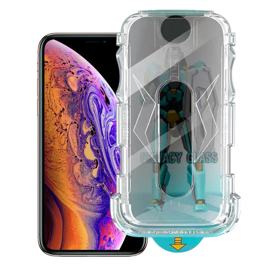 For iPhone  X / XS Easy Install 28 Degree Privacy Armor Tempered Glass Film - iPhone X & XS Tempered Glass by buy2fix | Online Shopping UK | buy2fix