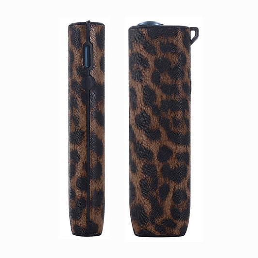 For IQOS ILUMA ONE Leopard TPU+PU Leather Electronic Cigarette Protective Case with Lanyard(Brown) - E Cigarette Accessories by buy2fix | Online Shopping UK | buy2fix