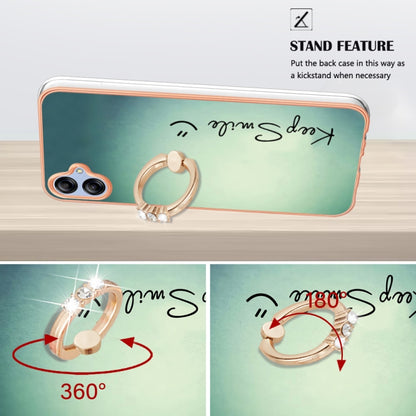 For Samsung Galaxy A04e Electroplating Dual-side IMD Phone Case with Ring Holder(Smile) by buy2fix