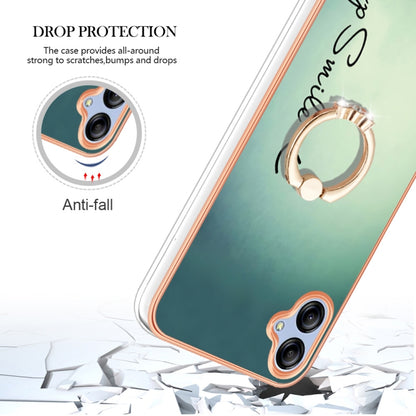 For Samsung Galaxy A04e Electroplating Dual-side IMD Phone Case with Ring Holder(Smile) by buy2fix
