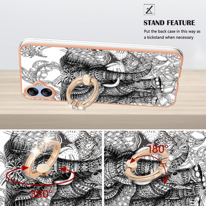 For Samsung Galaxy A04e Electroplating Dual-side IMD Phone Case with Ring Holder(Totem Elephant) by buy2fix