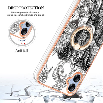 For Samsung Galaxy A04e Electroplating Dual-side IMD Phone Case with Ring Holder(Totem Elephant) by buy2fix