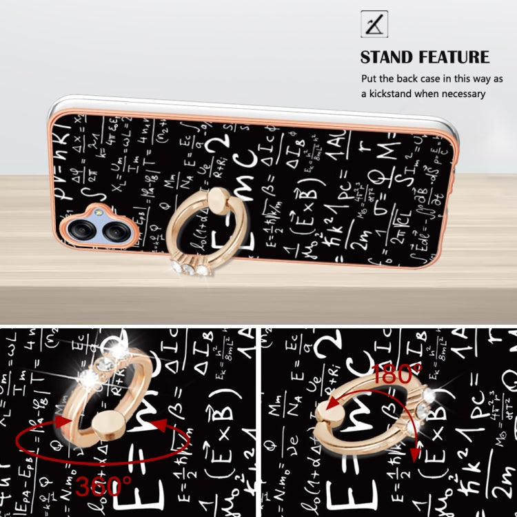 For Samsung Galaxy A04e Electroplating Dual-side IMD Phone Case with Ring Holder(Equation) by buy2fix