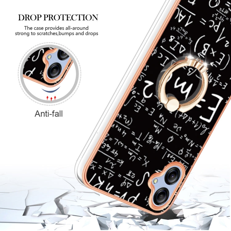 For Samsung Galaxy A04e Electroplating Dual-side IMD Phone Case with Ring Holder(Equation) by buy2fix