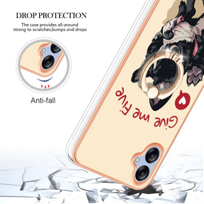 For Samsung Galaxy A04e Electroplating Dual-side IMD Phone Case with Ring Holder(Lucky Dog) by buy2fix
