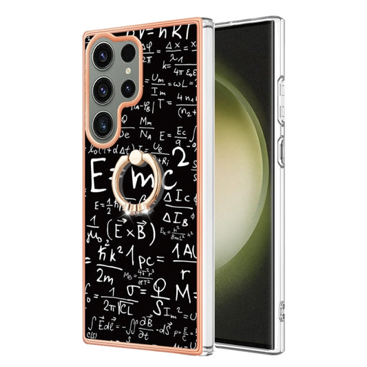 For Samsung Galaxy S23 Ultra 5G Electroplating Dual-side IMD Phone Case with Ring Holder(Equation) - Galaxy S23 Ultra 5G Cases by buy2fix | Online Shopping UK | buy2fix