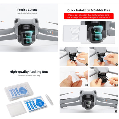 For DJI Air 3 Sunnylife Lens Protector Tempered Glass Combo Protective Films, Quantity:1 Set - Other by Sunnylife | Online Shopping UK | buy2fix