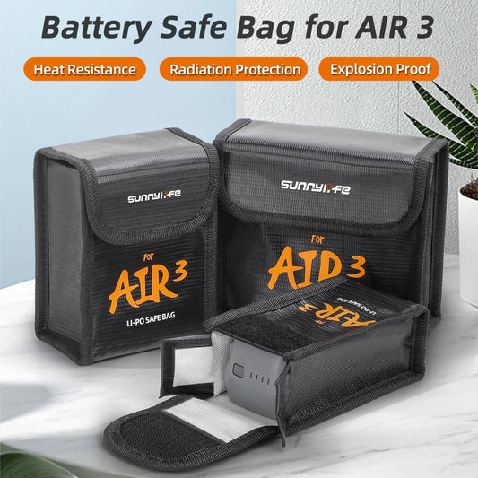 For DJI Air 3 Sunnylife Battery Explosion-proof Safe Bag Protective Li-Po Safe Bag For 1pc Battery - Carry Cases & Bags by Sunnylife | Online Shopping UK | buy2fix