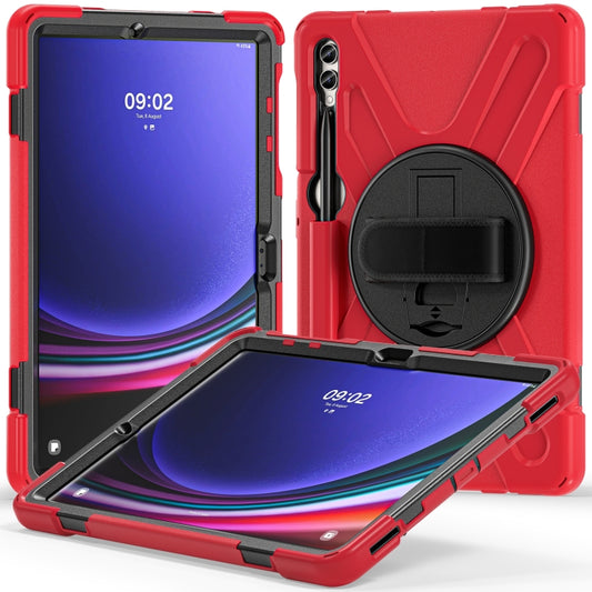For Samsung Galaxy Tab S9+ / S8+ Rotatable Kickstand Grip Heavy Duty Hard Rugged Tablet Case(Red) - Other Galaxy Tab PC by buy2fix | Online Shopping UK | buy2fix