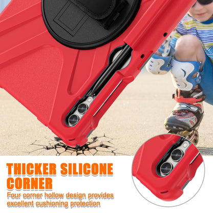 For Samsung Galaxy Tab S9+ / S8+ Rotatable Kickstand Grip Heavy Duty Hard Rugged Tablet Case(Red) - Other Galaxy Tab PC by buy2fix | Online Shopping UK | buy2fix