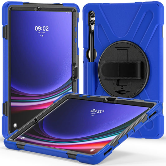 For Samsung Galaxy Tab S9+ / S8+ Rotatable Kickstand Grip Heavy Duty Hard Rugged Tablet Case(Blue) - Other Galaxy Tab PC by buy2fix | Online Shopping UK | buy2fix