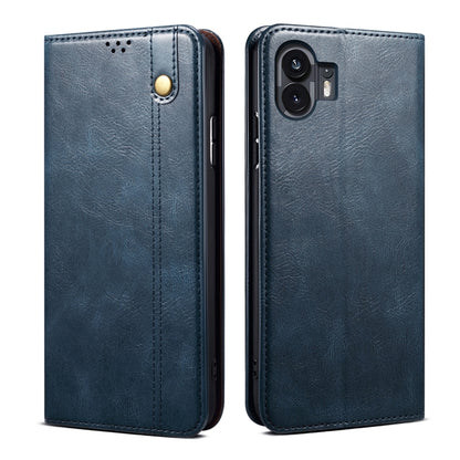 For Nothing Phone 2 Oil Wax Crazy Horse Texture Leather Phone Case(Blue) - Nothing Cases by buy2fix | Online Shopping UK | buy2fix