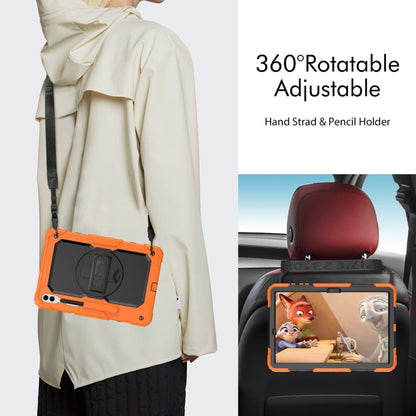 For Samsung Galaxy Tab S10+ / S9+ / S9 FE+ Silicone + PC Tablet Case(Orange+Black) - Galaxy Tab S9+ Cases by buy2fix | Online Shopping UK | buy2fix