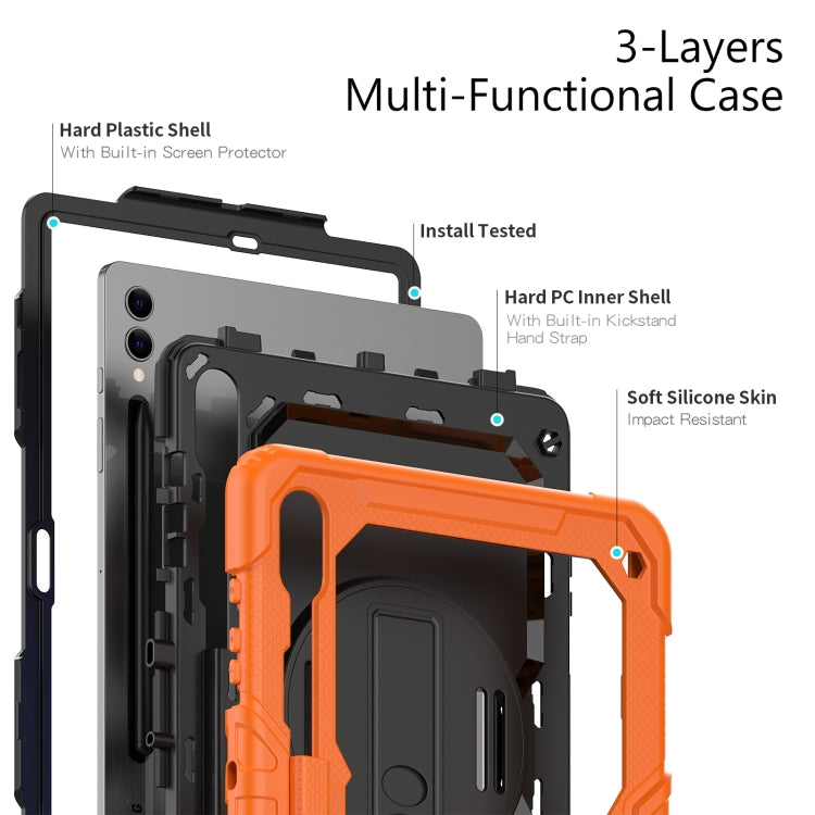 For Samsung Galaxy Tab S10+ / S9+ / S9 FE+ Silicone + PC Tablet Case(Orange+Black) - Galaxy Tab S9+ Cases by buy2fix | Online Shopping UK | buy2fix