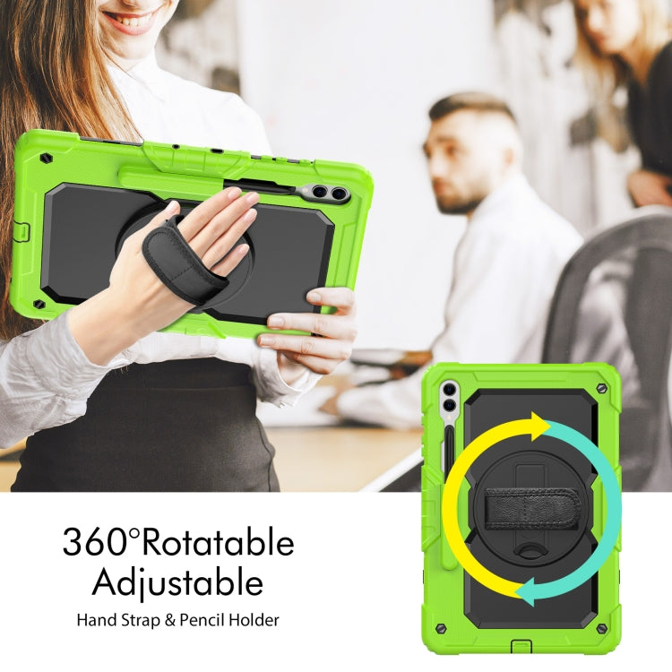 For Samsung Galaxy Tab S10+ / S9+ / S9 FE+ Silicone + PC Tablet Case(Yellow Green+Black) - Galaxy Tab S9+ Cases by buy2fix | Online Shopping UK | buy2fix