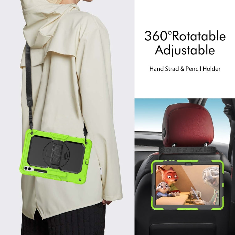 For Samsung Galaxy Tab S10+ / S9+ / S9 FE+ Silicone + PC Tablet Case(Yellow Green+Black) - Galaxy Tab S9+ Cases by buy2fix | Online Shopping UK | buy2fix