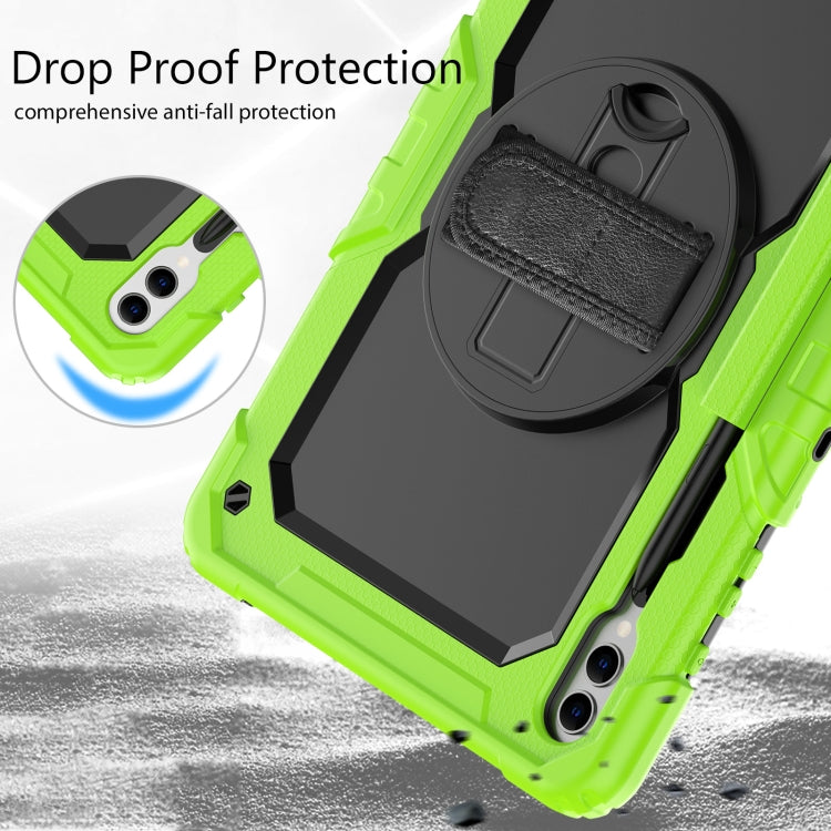 For Samsung Galaxy Tab S10+ / S9+ / S9 FE+ Silicone + PC Tablet Case(Yellow Green+Black) - Galaxy Tab S9+ Cases by buy2fix | Online Shopping UK | buy2fix