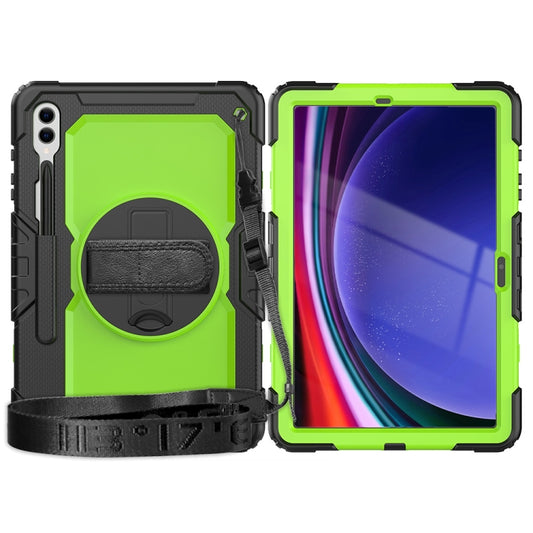 For Samsung Galaxy Tab S10+ / S9+ / S9 FE+ Silicone + PC Tablet Case(Black+Yellow Green) - Galaxy Tab S9+ Cases by buy2fix | Online Shopping UK | buy2fix