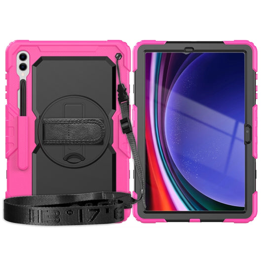 For Samsung Galaxy Tab S10+ / S9+ / S9 FE+ Silicone Hybrid PC Tablet Protective Case(Rose Red+Black) - Galaxy Tab S9+ Cases by buy2fix | Online Shopping UK | buy2fix