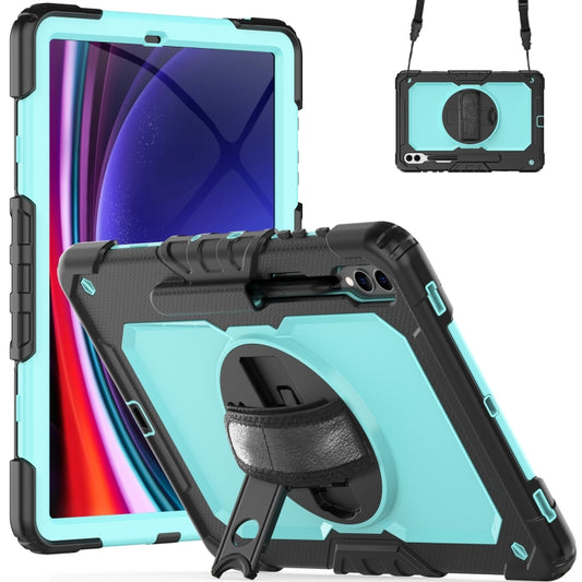 For Samsung Galaxy Tab S10+ / S9+ / S9 FE+ Silicone Hybrid PC Tablet Protective Case(Black+Light Blue) - Galaxy Tab S9+ Cases by buy2fix | Online Shopping UK | buy2fix