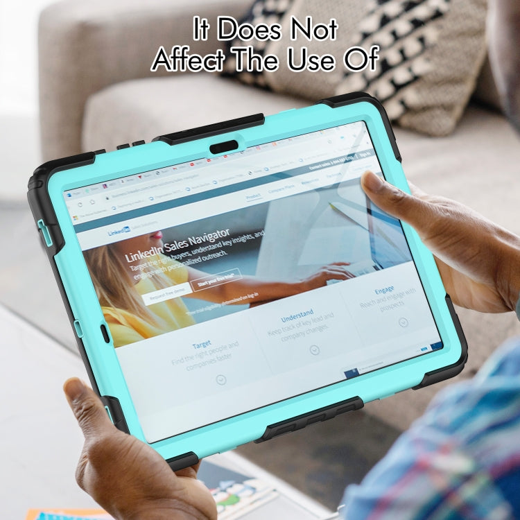 For Samsung Galaxy Tab S10+ / S9+ / S9 FE+ Silicone Hybrid PC Tablet Protective Case(Black+Light Blue) - Galaxy Tab S9+ Cases by buy2fix | Online Shopping UK | buy2fix