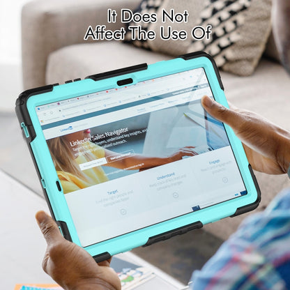 For Samsung Galaxy Tab S10+ / S9+ / S9 FE+ Silicone Hybrid PC Tablet Protective Case(Black+Light Blue) - Galaxy Tab S9+ Cases by buy2fix | Online Shopping UK | buy2fix
