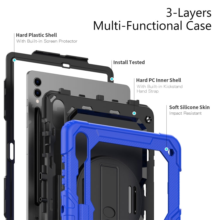 For Samsung Galaxy Tab S10+ / S9+ / S9 FE+ Silicone + PC Tablet Case(Dark Blue+Black) - Galaxy Tab S9+ Cases by buy2fix | Online Shopping UK | buy2fix