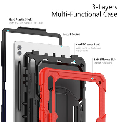 For Samsung Galaxy Tab S9 Ultra / S10 Ultra Silicone Hybrid PC Tablet Protective Case(Red+Black) - Galaxy Tab S9 Ultra Cases by buy2fix | Online Shopping UK | buy2fix