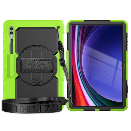 For Samsung Galaxy Tab S9 Ultra / S10 Ultra Silicone Hybrid PC Tablet Protective Case(Yellow Green+Black) - Galaxy Tab S9 Ultra Cases by buy2fix | Online Shopping UK | buy2fix