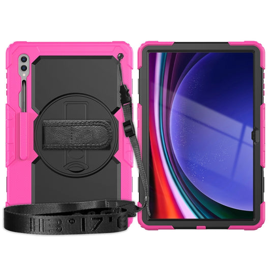 For Samsung Galaxy Tab S9 Ultra / S10 Ultra Silicone Hybrid PC Tablet Protective Case(Rose Red+Black) - Galaxy Tab S9 Ultra Cases by buy2fix | Online Shopping UK | buy2fix