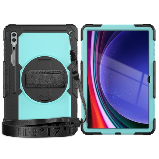 For Samsung Galaxy Tab S9 Ultra / S10 Ultra Silicone Hybrid PC Tablet Protective Case(Black+Light Blue) - Galaxy Tab S9 Ultra Cases by buy2fix | Online Shopping UK | buy2fix