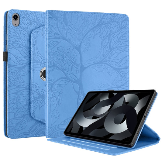 For iPad 2025 / 2022 Tree Life Embossed Rotation Leather Smart Tablet Case(Blue) - iPad 2025 / 2022 Cases by buy2fix | Online Shopping UK | buy2fix