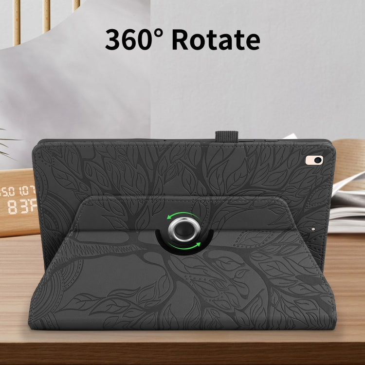 For iPad Air / Air 2 / 9.7 2017 / 2018 Tree Life Embossed Rotation Leather Smart Tablet Case(Black) - iPad 9.7 (2018) & (2017) Cases by buy2fix | Online Shopping UK | buy2fix