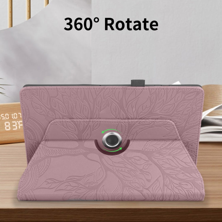 For Amazon Kindle Paperwhite 5 Tree Life Embossed Rotation Leather Smart Tablet Case(Rose Gold) - Amazon by buy2fix | Online Shopping UK | buy2fix