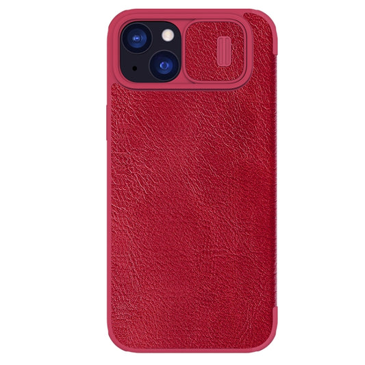 For iPhone 15 Plus NILLKIN QIN Series Pro Sliding Camera Cover Design Leather Phone Case(Red) - iPhone 15 Plus Cases by NILLKIN | Online Shopping UK | buy2fix