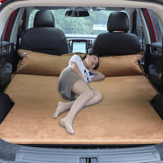 Universal Car Suede Sleeping Mat Mattress Off-road SUV Trunk Travel Inflatable Mattress Air Bed, Size:180 x 130 x 102cm(Brown)
